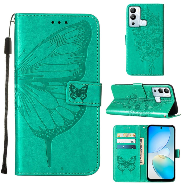 Custodia per telefono in pelle con vibrazione a farfalla goffrata, For Infinix Hot 12 Play/Hot 12 Play NFC X6816C, For Infinix Hot 12i X665, For Infinix Hot 12 X6817