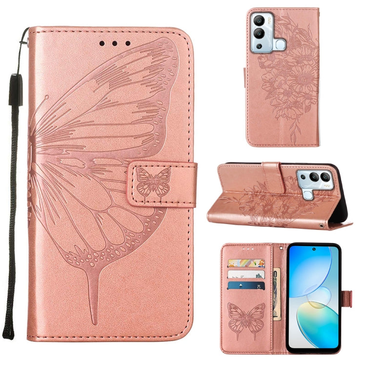 Custodia per telefono in pelle con vibrazione a farfalla goffrata, For Infinix Hot 12 Play/Hot 12 Play NFC X6816C, For Infinix Hot 12i X665, For Infinix Hot 12 X6817