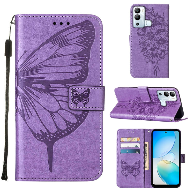 Custodia per telefono in pelle con vibrazione a farfalla goffrata, For Infinix Hot 12 Play/Hot 12 Play NFC X6816C, For Infinix Hot 12i X665, For Infinix Hot 12 X6817