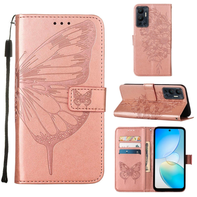 Custodia per telefono in pelle con vibrazione a farfalla goffrata, For Infinix Hot 12 Play/Hot 12 Play NFC X6816C, For Infinix Hot 12i X665, For Infinix Hot 12 X6817