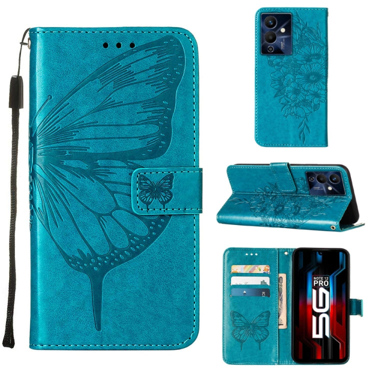 Custodia per telefono in pelle con vibrazione a farfalla goffrata, For Infinix Note 12 Pro 4G, For Infinix Note 12 Pro 5G, For Infinix Note 12 G96