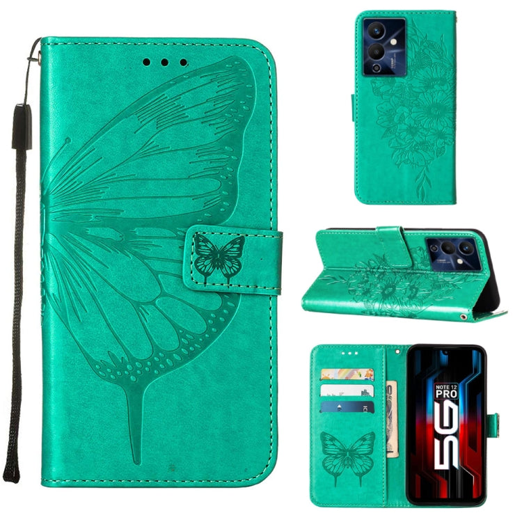 Custodia per telefono in pelle con vibrazione a farfalla goffrata, For Infinix Note 12 Pro 4G, For Infinix Note 12 Pro 5G, For Infinix Note 12 G96