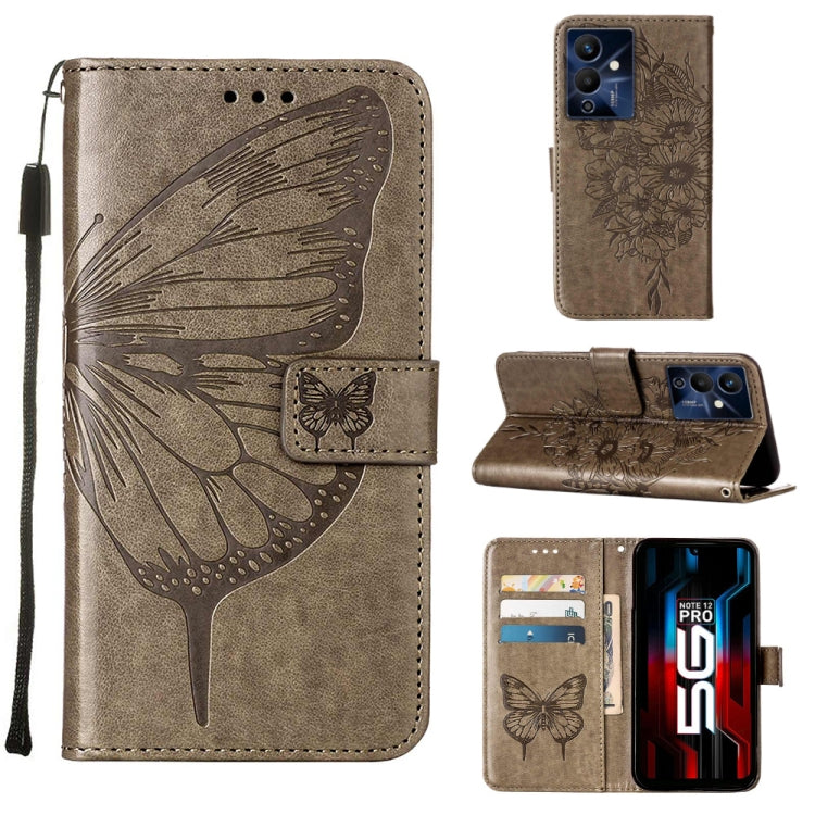 Custodia per telefono in pelle con vibrazione a farfalla goffrata, For Infinix Note 12 Pro 4G, For Infinix Note 12 Pro 5G, For Infinix Note 12 G96