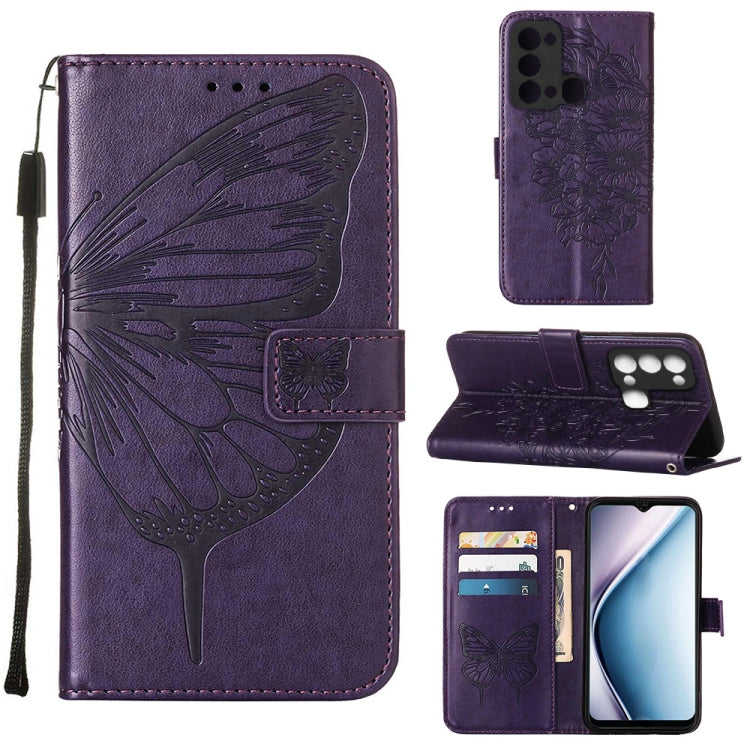 Custodia per telefono in pelle con vibrazione a farfalla goffrata, For Itel P38/S17/S1661W/Vision 3, For Motorola Edge 30, For Motorola Moto G32