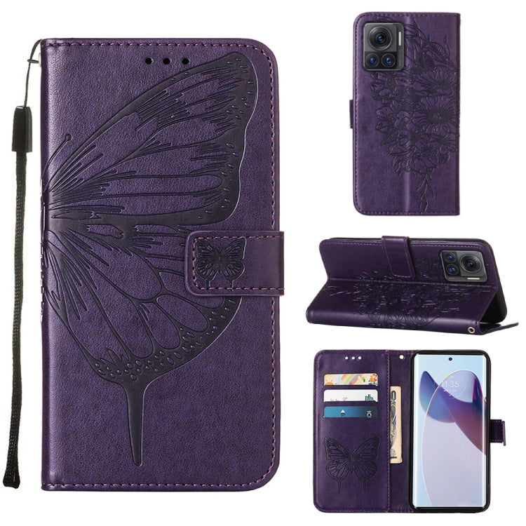 Custodia per telefono in pelle con vibrazione a farfalla goffrata, For Motorola Moto G62 5G, For Motorola Moto S30 Pro 5G, For Motorola Moto X30 Pro 5G