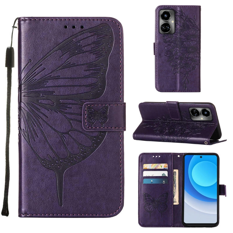 Custodia per telefono in pelle con vibrazione a farfalla goffrata, For OnePlus 10T 5G Global, For Tecno Camon 19, For Tecno Camon 19 NEO
