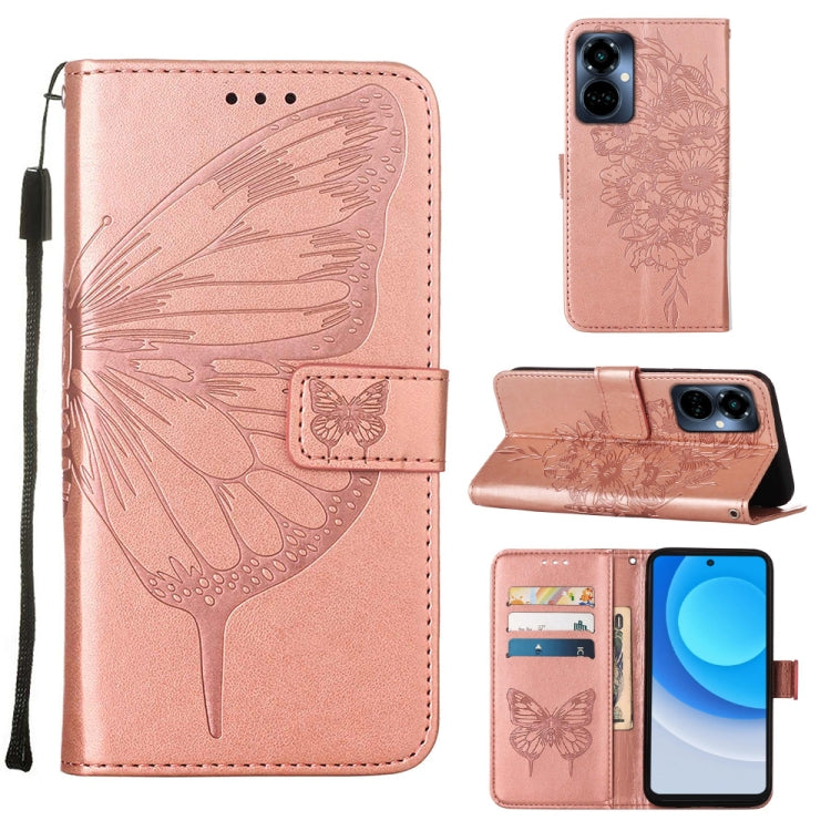 Custodia per telefono in pelle con vibrazione a farfalla goffrata, For Tecno Camon 19 Pro 5G, For Tecno POP 6, For Tecno Pova 3/LE7