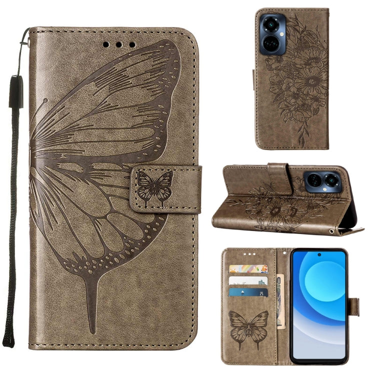 Custodia per telefono in pelle con vibrazione a farfalla goffrata, For Tecno Camon 19 Pro 5G, For Tecno POP 6, For Tecno Pova 3/LE7