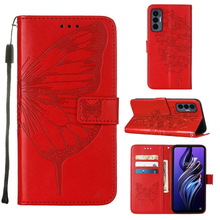 Custodia per telefono in pelle con vibrazione a farfalla goffrata, For Tecno Camon 19 Pro 5G, For Tecno POP 6, For Tecno Pova 3/LE7