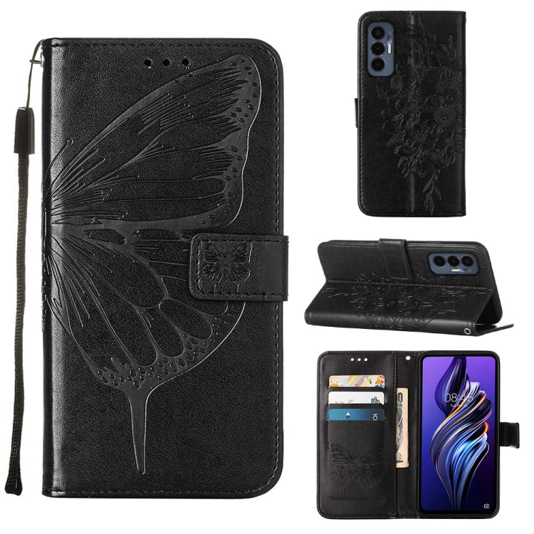 Custodia per telefono in pelle con vibrazione a farfalla goffrata, For Tecno Camon 19 Pro 5G, For Tecno POP 6, For Tecno Pova 3/LE7