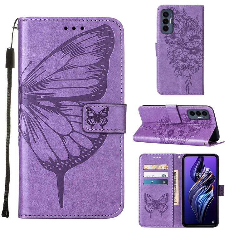 Custodia per telefono in pelle con vibrazione a farfalla goffrata, For Tecno Camon 19 Pro 5G, For Tecno POP 6, For Tecno Pova 3/LE7