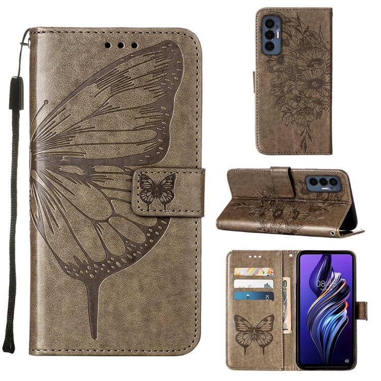 Custodia per telefono in pelle con vibrazione a farfalla goffrata, For Tecno Camon 19 Pro 5G, For Tecno POP 6, For Tecno Pova 3/LE7