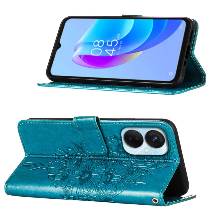 Custodia per telefono in pelle con vibrazione a farfalla goffrata, For Tecno Spark 9 Pro/Spark 9T, For vivo S10e 5G/V23e 4G/V23E 5G/Y75 4G, For vivo Y02S