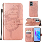 Custodia per telefono in pelle con vibrazione a farfalla goffrata, For Tecno Spark 9 Pro/Spark 9T, For vivo S10e 5G/V23e 4G/V23E 5G/Y75 4G, For vivo Y02S