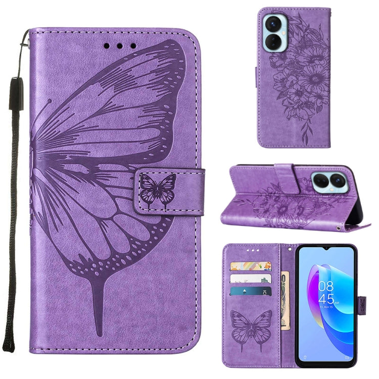 Custodia per telefono in pelle con vibrazione a farfalla goffrata, For Tecno Spark 9 Pro/Spark 9T, For vivo S10e 5G/V23e 4G/V23E 5G/Y75 4G, For vivo Y02S