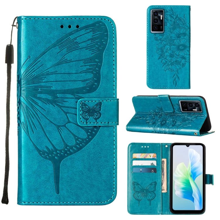 Custodia per telefono in pelle con vibrazione a farfalla goffrata, For Tecno Spark 9 Pro/Spark 9T, For vivo S10e 5G/V23e 4G/V23E 5G/Y75 4G, For vivo Y02S