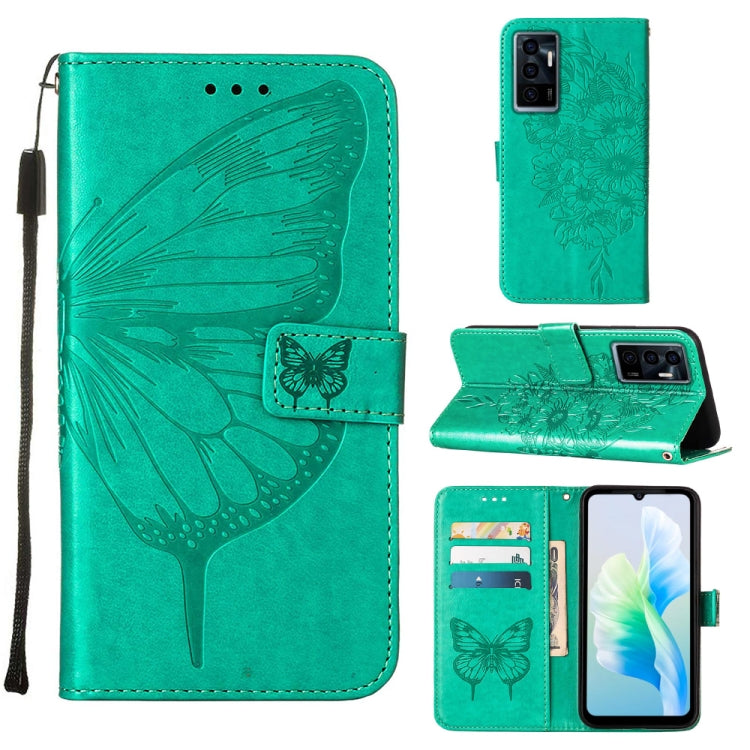 Custodia per telefono in pelle con vibrazione a farfalla goffrata, For Tecno Spark 9 Pro/Spark 9T, For vivo S10e 5G/V23e 4G/V23E 5G/Y75 4G, For vivo Y02S