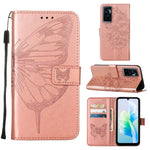 Custodia per telefono in pelle con vibrazione a farfalla goffrata, For Tecno Spark 9 Pro/Spark 9T, For vivo S10e 5G/V23e 4G/V23E 5G/Y75 4G, For vivo Y02S