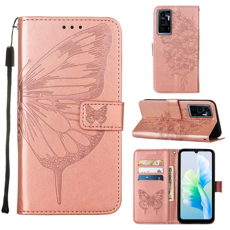 Custodia per telefono in pelle con vibrazione a farfalla goffrata, For Tecno Spark 9 Pro/Spark 9T, For vivo S10e 5G/V23e 4G/V23E 5G/Y75 4G, For vivo Y02S