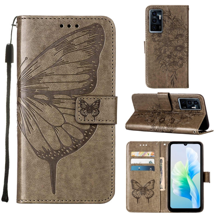 Custodia per telefono in pelle con vibrazione a farfalla goffrata, For Tecno Spark 9 Pro/Spark 9T, For vivo S10e 5G/V23e 4G/V23E 5G/Y75 4G, For vivo Y02S