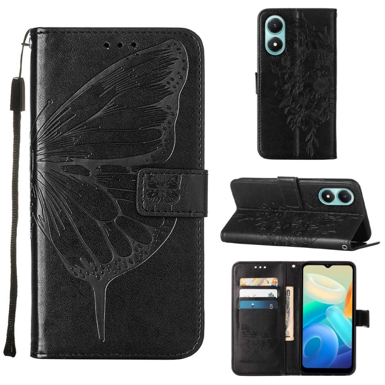 Custodia per telefono in pelle con vibrazione a farfalla goffrata, For Tecno Spark 9 Pro/Spark 9T, For vivo S10e 5G/V23e 4G/V23E 5G/Y75 4G, For vivo Y02S