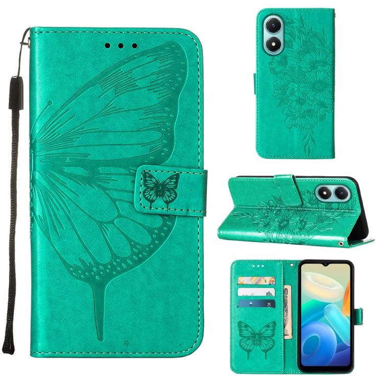 Custodia per telefono in pelle con vibrazione a farfalla goffrata, For Tecno Spark 9 Pro/Spark 9T, For vivo S10e 5G/V23e 4G/V23E 5G/Y75 4G, For vivo Y02S