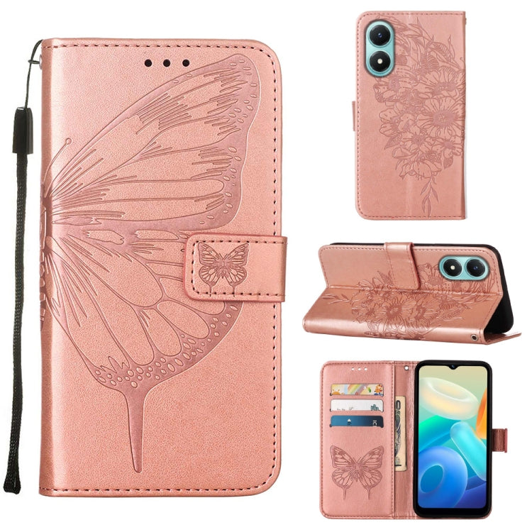Custodia per telefono in pelle con vibrazione a farfalla goffrata, For Tecno Spark 9 Pro/Spark 9T, For vivo S10e 5G/V23e 4G/V23E 5G/Y75 4G, For vivo Y02S