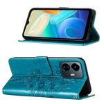 Custodia per telefono in pelle con vibrazione a farfalla goffrata, For vivo Y77 5G Global, For ZTE Blade A52, For ZTE Blade A72 5G