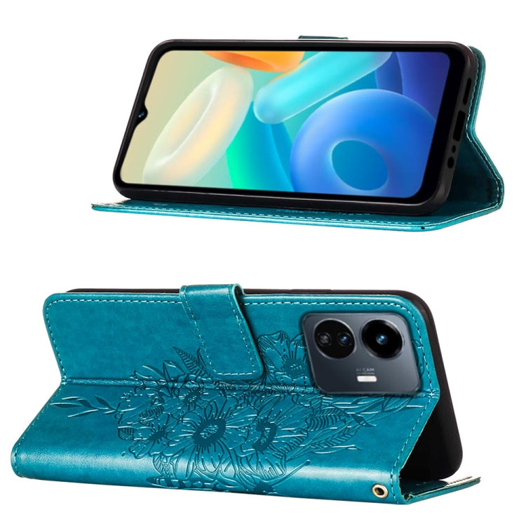 Custodia per telefono in pelle con vibrazione a farfalla goffrata, For vivo Y77 5G Global, For ZTE Blade A52, For ZTE Blade A72 5G
