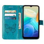 Custodia per telefono in pelle con vibrazione a farfalla goffrata, For vivo Y77 5G Global, For ZTE Blade A52, For ZTE Blade A72 5G