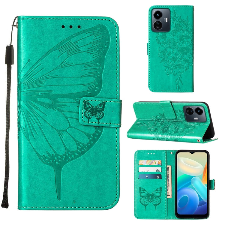 Custodia per telefono in pelle con vibrazione a farfalla goffrata, For vivo Y77 5G Global, For ZTE Blade A52, For ZTE Blade A72 5G