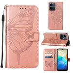 Custodia per telefono in pelle con vibrazione a farfalla goffrata, For vivo Y77 5G Global, For ZTE Blade A52, For ZTE Blade A72 5G