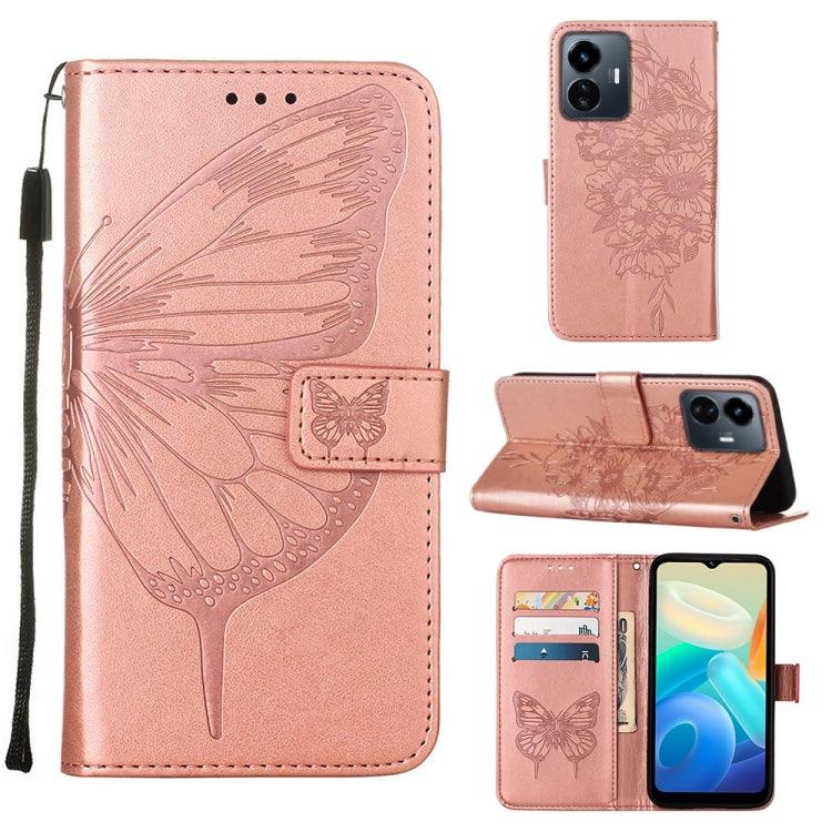 Custodia per telefono in pelle con vibrazione a farfalla goffrata, For vivo Y77 5G Global, For ZTE Blade A52, For ZTE Blade A72 5G