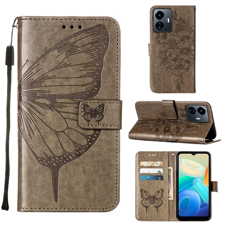 Custodia per telefono in pelle con vibrazione a farfalla goffrata, For vivo Y77 5G Global, For ZTE Blade A52, For ZTE Blade A72 5G