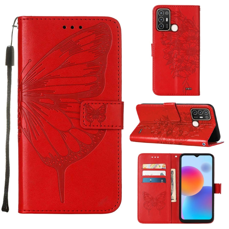 Custodia per telefono in pelle con vibrazione a farfalla goffrata, For vivo Y77 5G Global, For ZTE Blade A52, For ZTE Blade A72 5G