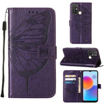 Custodia per telefono in pelle con vibrazione a farfalla goffrata, For vivo Y77 5G Global, For ZTE Blade A52, For ZTE Blade A72 5G