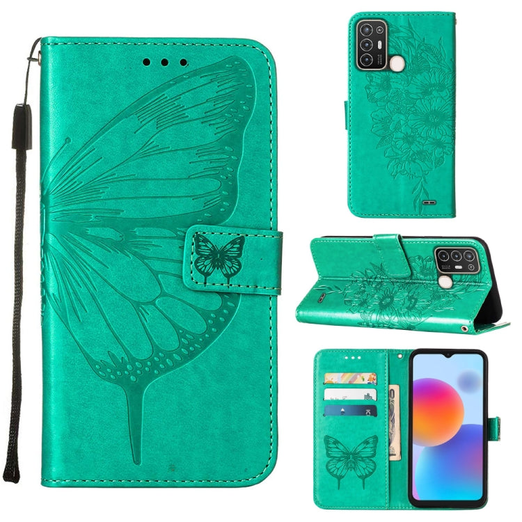Custodia per telefono in pelle con vibrazione a farfalla goffrata, For vivo Y77 5G Global, For ZTE Blade A52, For ZTE Blade A72 5G