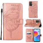 Custodia per telefono in pelle con vibrazione a farfalla goffrata, For vivo Y77 5G Global, For ZTE Blade A52, For ZTE Blade A72 5G
