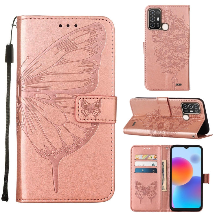 Custodia per telefono in pelle con vibrazione a farfalla goffrata, For vivo Y77 5G Global, For ZTE Blade A52, For ZTE Blade A72 5G