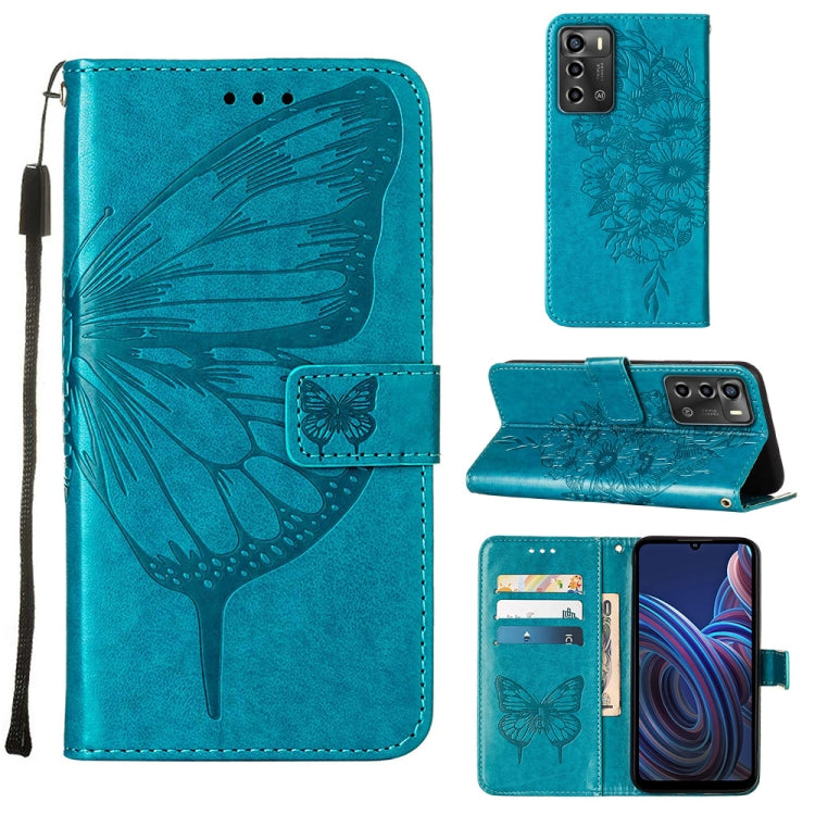 Custodia per telefono in pelle con vibrazione a farfalla goffrata, For vivo Y77 5G Global, For ZTE Blade A52, For ZTE Blade A72 5G