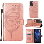Custodia per telefono in pelle con vibrazione a farfalla goffrata, For vivo Y77 5G Global, For ZTE Blade A52, For ZTE Blade A72 5G