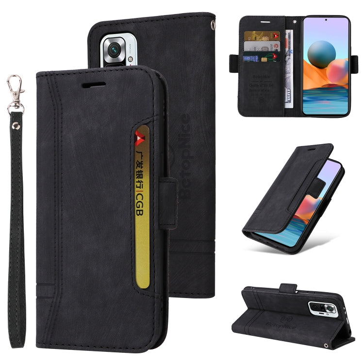 BETOPNICE Custodia per telefono in pelle con fibbia a doppio lato, For Xiaomi Redmi Note 10 Pro, For Xiaomi Redmi Note 11 4G, For Xiaomi Redmi Note 11 Pro 5G / 4G, For Xiaomi Redmi 9A