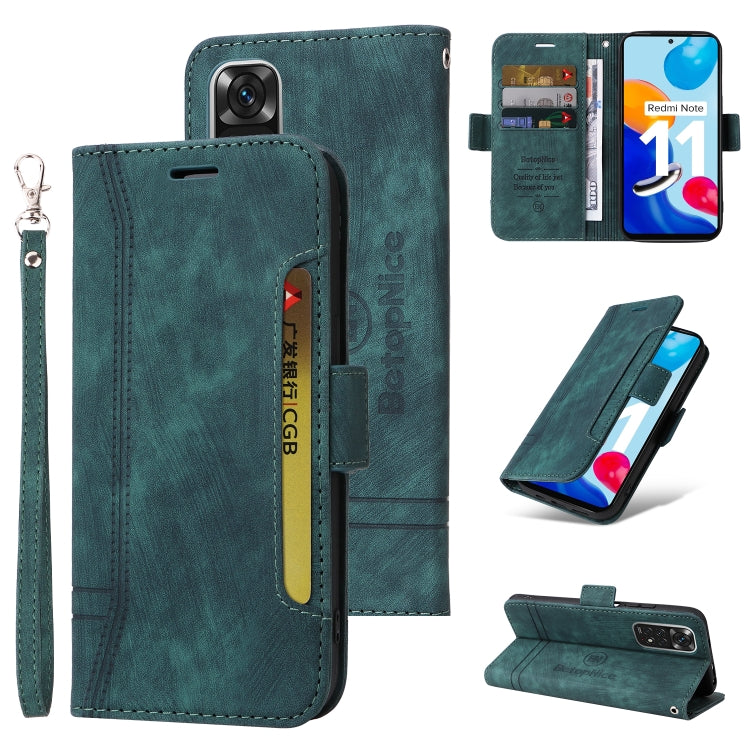 BETOPNICE Custodia per telefono in pelle con fibbia a doppio lato, For Xiaomi Redmi Note 10 Pro, For Xiaomi Redmi Note 11 4G, For Xiaomi Redmi Note 11 Pro 5G / 4G, For Xiaomi Redmi 9A