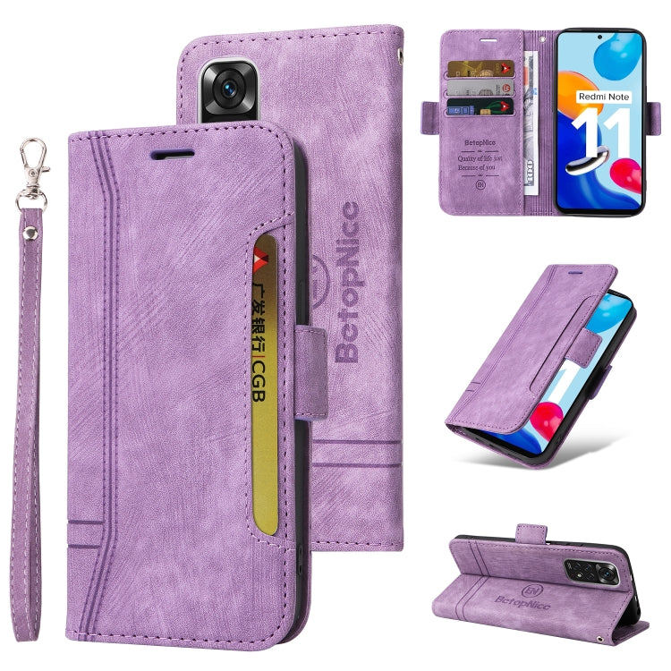 BETOPNICE Custodia per telefono in pelle con fibbia a doppio lato, For Xiaomi Redmi Note 10 Pro, For Xiaomi Redmi Note 11 4G, For Xiaomi Redmi Note 11 Pro 5G / 4G, For Xiaomi Redmi 9A