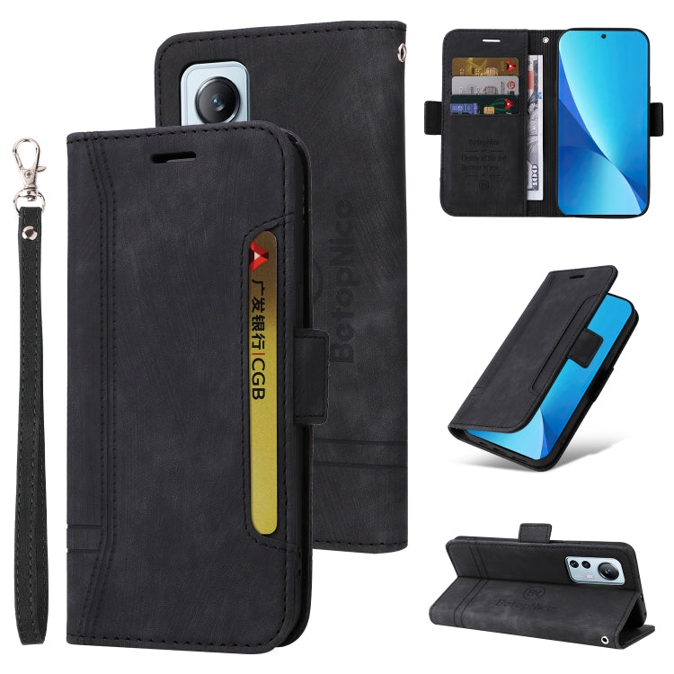 BETOPNICE Custodia per telefono in pelle con fibbia a doppio lato, For Xiaomi 12 Lite, For Xiaomi 12, For Xiaomi 12 Pro, For Xiaomi Poco M3 / Redmi 9T