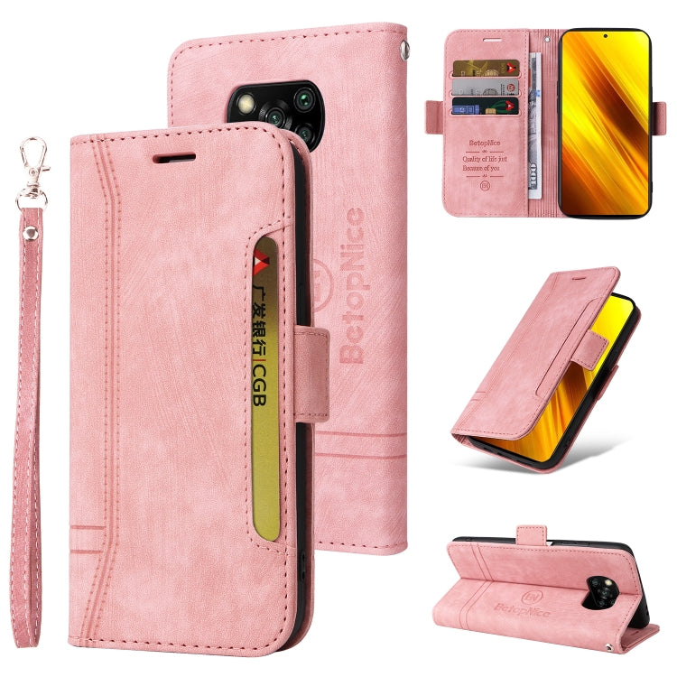 BETOPNICE Custodia per telefono in pelle con fibbia a doppio lato, For Xiaomi Poco M4 Pro 4G, For Xiaomi Poco X3 NFC, For Xiaomi Poco X4 Pro 5G
