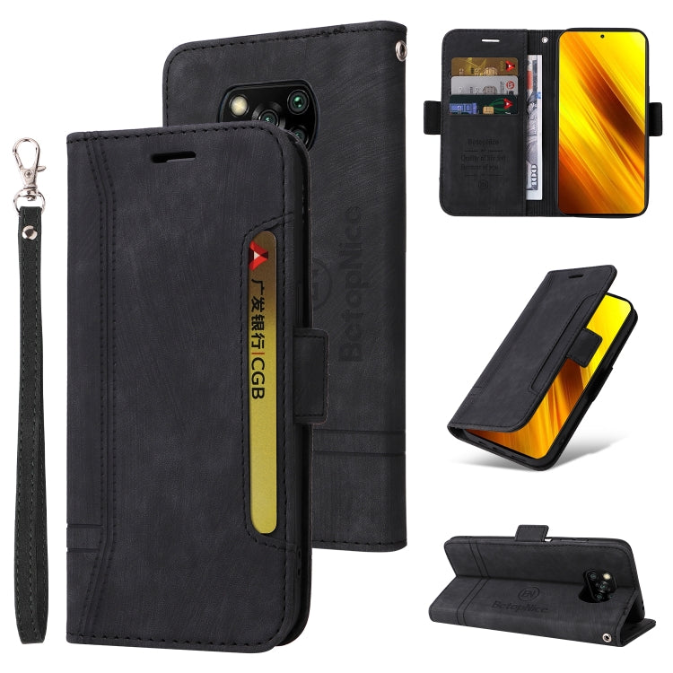 BETOPNICE Custodia per telefono in pelle con fibbia a doppio lato, For Xiaomi Poco M4 Pro 4G, For Xiaomi Poco X3 NFC, For Xiaomi Poco X4 Pro 5G