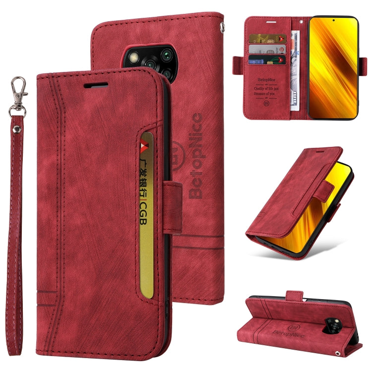 BETOPNICE Custodia per telefono in pelle con fibbia a doppio lato, For Xiaomi Poco M4 Pro 4G, For Xiaomi Poco X3 NFC, For Xiaomi Poco X4 Pro 5G