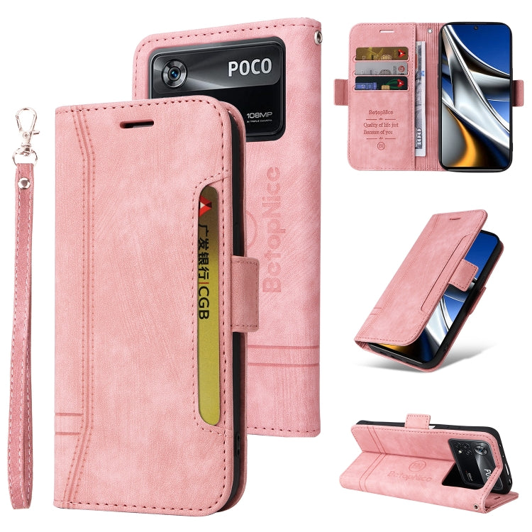 BETOPNICE Custodia per telefono in pelle con fibbia a doppio lato, For Xiaomi Poco M4 Pro 4G, For Xiaomi Poco X3 NFC, For Xiaomi Poco X4 Pro 5G