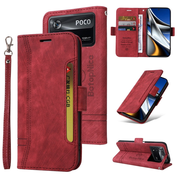 BETOPNICE Custodia per telefono in pelle con fibbia a doppio lato, For Xiaomi Poco M4 Pro 4G, For Xiaomi Poco X3 NFC, For Xiaomi Poco X4 Pro 5G